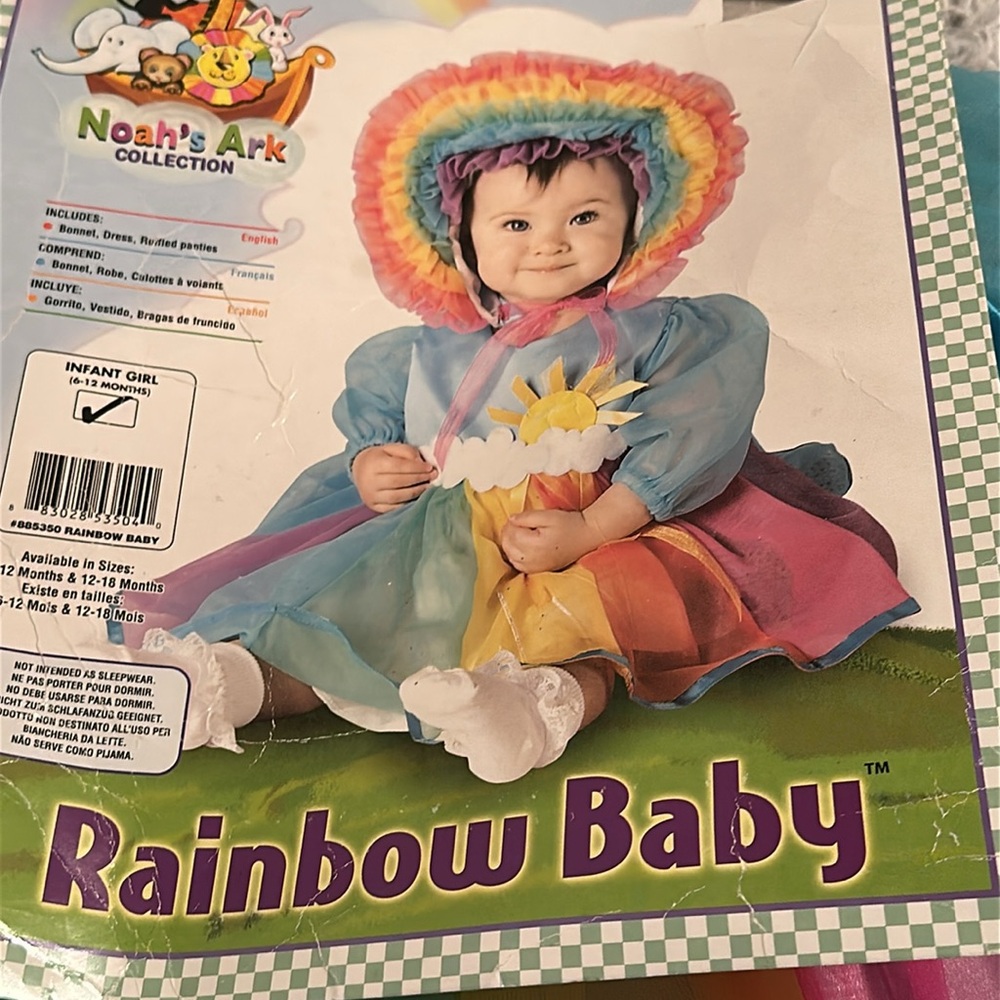 🆕 RAINBOW BABY Costume Infant 6-12M Sun‎ Dress Hat - Picture 7 of 14